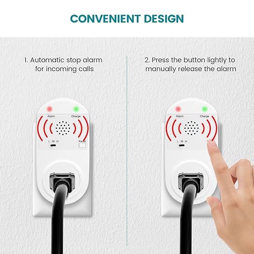 Briidea Power Failure Alarm with High/Low Voltage Alert, LED Indicators, 100-120dB Adjustable Alarm, Perfect for Refrigerators, Freezers, and Sewage