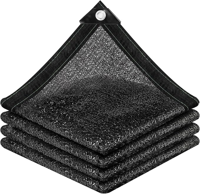 50% Sunblock Shade Cloth Net Black Resistant - 20x30 Ft Garden Shade Mesh Tarp for Plant Cover, Greenhouse, Chicken Coop, Kennels, Tomatoes Plants