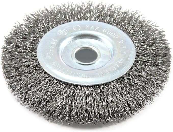 Forney 72742 Wire Wheel Brush, Coarse Crimped with 1/2-Inch Arbor, 4-Inch-by-.012-Inch