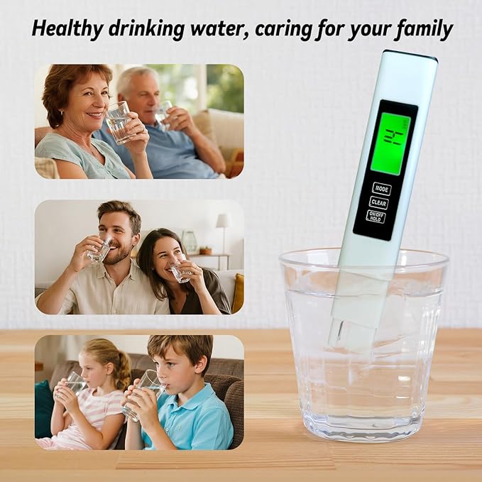 Water Quality Tester, Accurate and Reliable, TDS Meter, EC Meter & Temperature Meter 4 in 1, 0-9990ppm, Ideal Water Test Meter for Drinking Water, Aquariums, etc.