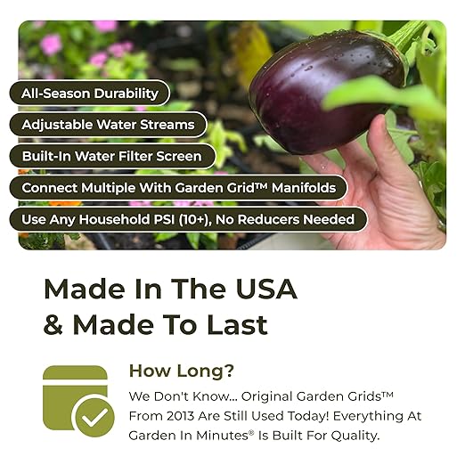 Garden Grid Watering System, 4x8 | Garden Irrigation System for Garden Beds | Pre-Assembled, Waters Every Plant, 2-Min Setup, USA-Made, Lasts 5–10x Longer Than Drip Irrigation | Standard, 44"x88"