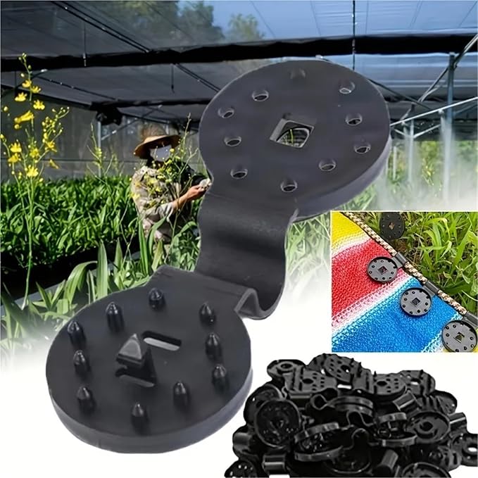 pureza 100pcs Heavy-Duty PP Shade Cloth Gripper Clips - Durable Fasteners for Greenhouse Netting and Tarp Attachment