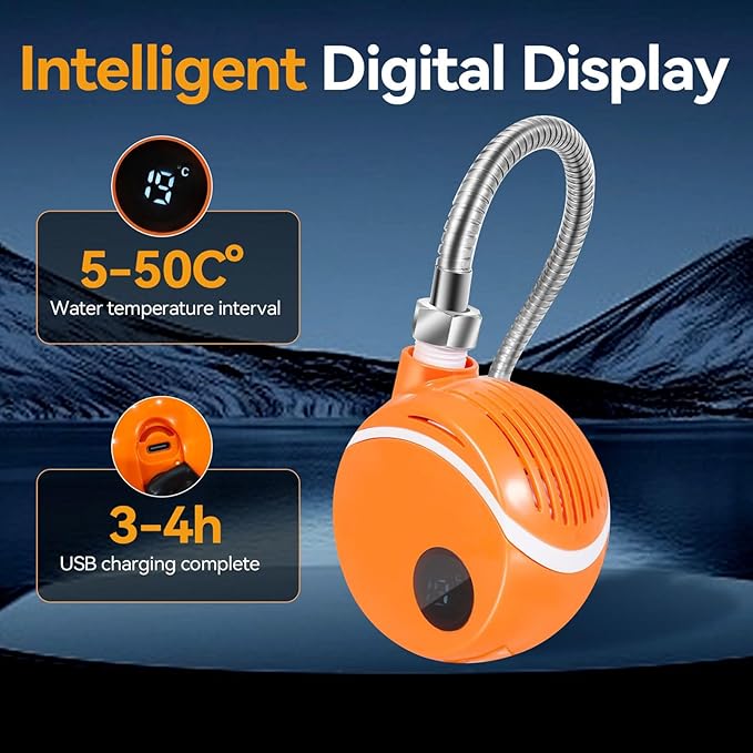 Portable Shower- Lightweight Handheld Sprayer, Rechargeable Water Pump, Durable Waterproof Design, LED Smart Control Panel | Backyard Garden, Camping Tent, Road Trip Adventures, Outdoor Cleaning