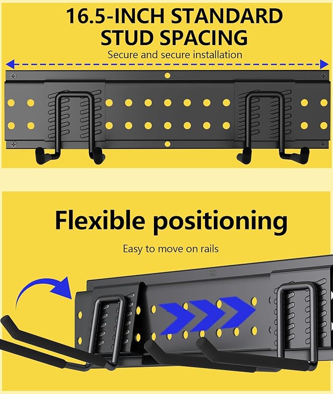 Wall Mount Tool Storage Rack 13 Pack Carries 600 lbs Garden Tool Organizer 48in With Large Storage Space,Easy Assembly, Sturdy Design,for Efficient Tool Storage Garage Organization