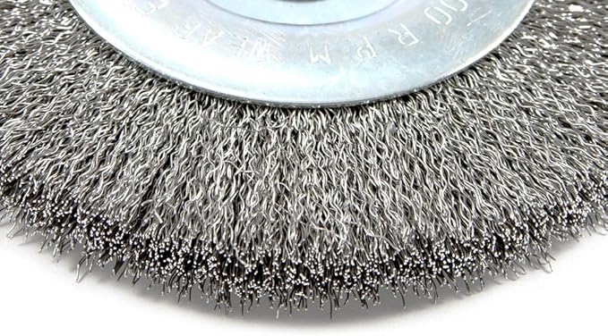Forney 72744 Wire Wheel Brush, Fine Crimped with 1/2-Inch Arbor, 4-Inch-by-.008-Inch