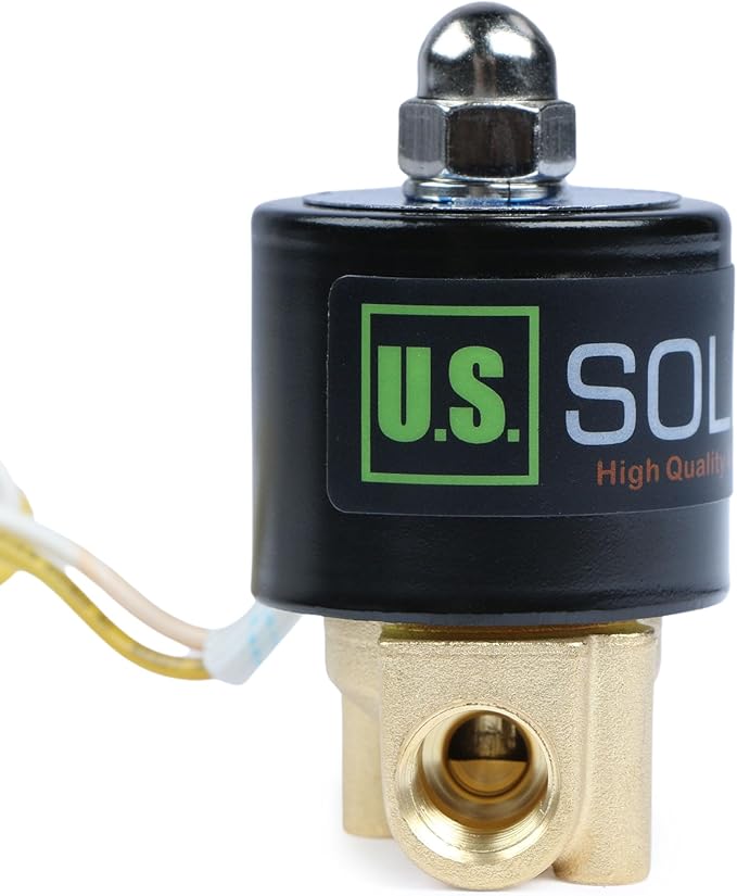 U.S. Solid Smart Solenoid Valve - 1/4 Inch Wi-Fi APP-Controlled Brass Solenoid Valve, 110V AC