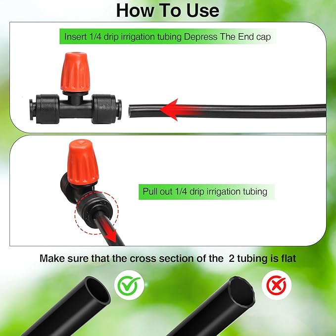 MIXC Micro Spray Emitters – Adjustable Misting Drippers for 1/4" Tubing, Push-to-Connect Misting Emitters for Drip Watering System in Patio Planters Garden Watering Systems (24 Pack)