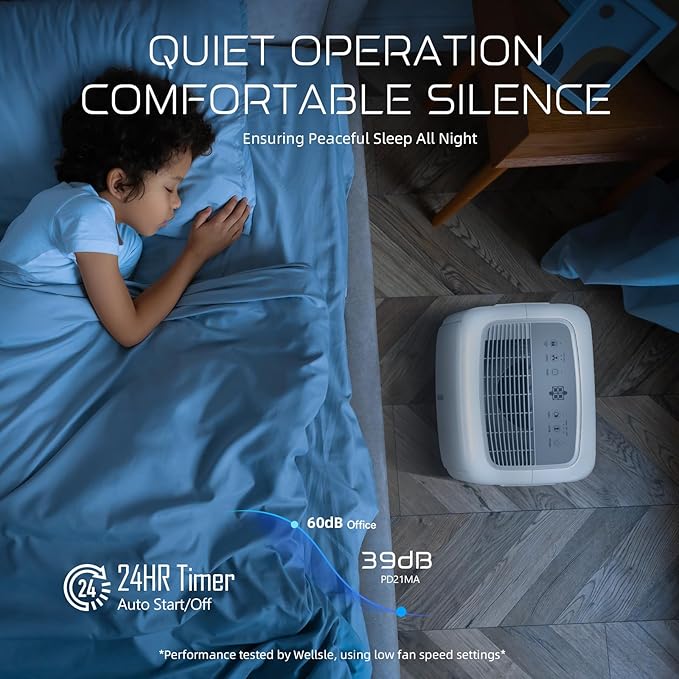 Energy Star Certified 52 Pint Dehumidifier for Home and Basement, Portable Dehumidifier with Drain Hose and 1.59 Gal Water Tank, Quiet Dehumidifiers for Bedroom, Living Room, Garage.