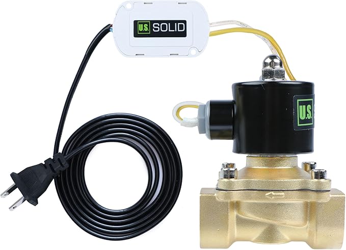 U.S. Solid Smart Solenoid Valve - 1 inch Wi-Fi APP-Controlled Brass Solenoid Valve, 110V AC
