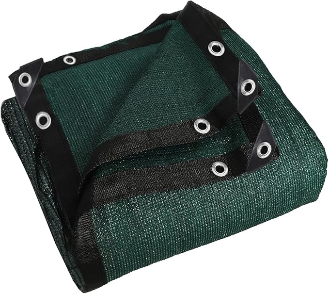 90% Green Colored Shade Cloth 20 ft X 20 ft, Heavy Duty HDPE Mesh Sun Shade Tarp with Grommets for Garden Greenhouse Pergola Patio Plant Kennel UV Protection