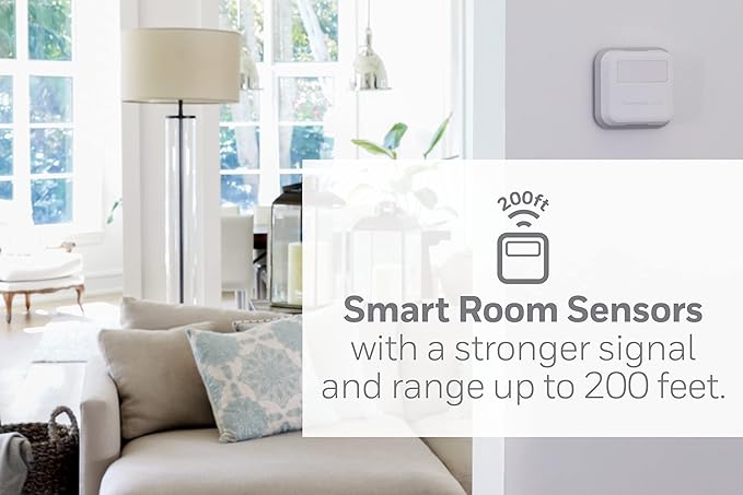 Honeywell Home T9 WiFi Smart Thermostat with 1 Smart Room Sensor, Touchscreen Display, White