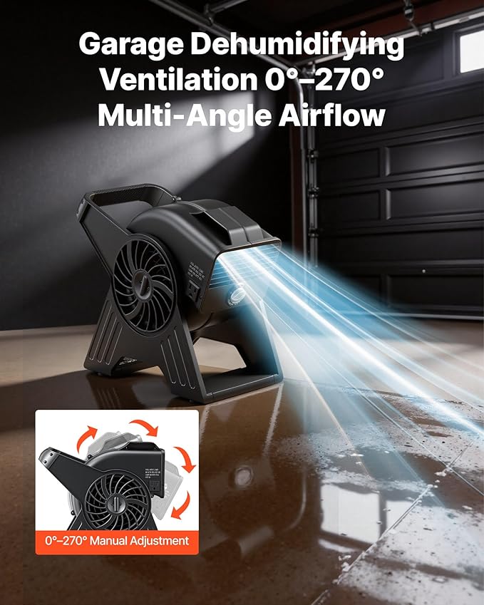 VEVOR Blower Fan, 13 in Portable Utility Floor Fan, 300 CFM, 3 Speeds, Multi-Angle Airflow, Lightweight Portable High Velocity Air Mover, for Drying, Dehumidifying, Carpets, Air Circulation, Cooling