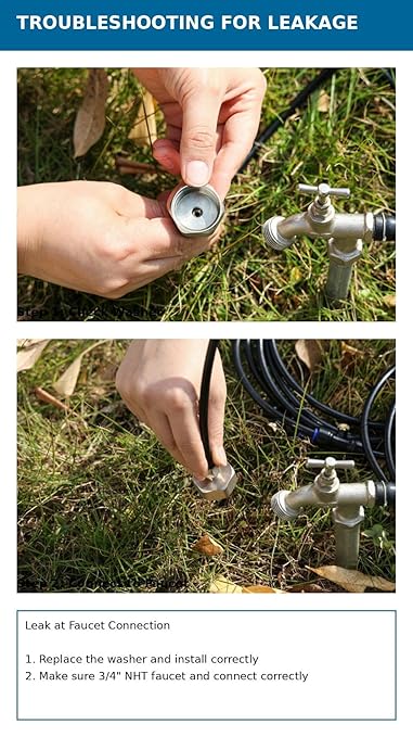 UNCO- Misting System, 26 FT, 7 Brass Mist Nozzles, 3/4" Brass Adapter, Misters for Outside Patio, Misting System for Patio, Garden, Greenhouse, Trampoline, Porch