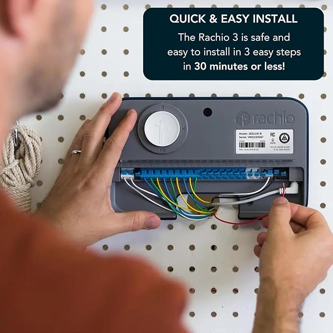 Rachio 3 Smart Bundle: Includes Rachio 3rd Generation-16 Zone Smart Sprinkler Controller (Alexa Compatible w/ Hyperlocal Weather Intelligence Plus & Rain Skip) & Rachio Weatherproof Outdoor Enclosure