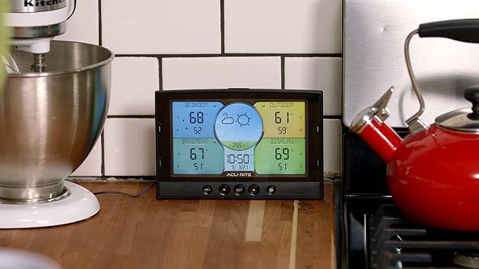 AcuRite Multi-Room Weather Station with Wireless Indoor/Outdoor Thermometer and Digital Color Display with Weather Forecaster (02082M), Full Color