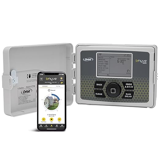 Orbit B-hyve Smart Indoor/Outdoor Sprinkler Controller - 12-Zone - App Controlled Smart Controller with Custom Irrigation Schedules - Weatherproof Multi-Zone Sprinkler System - 57950