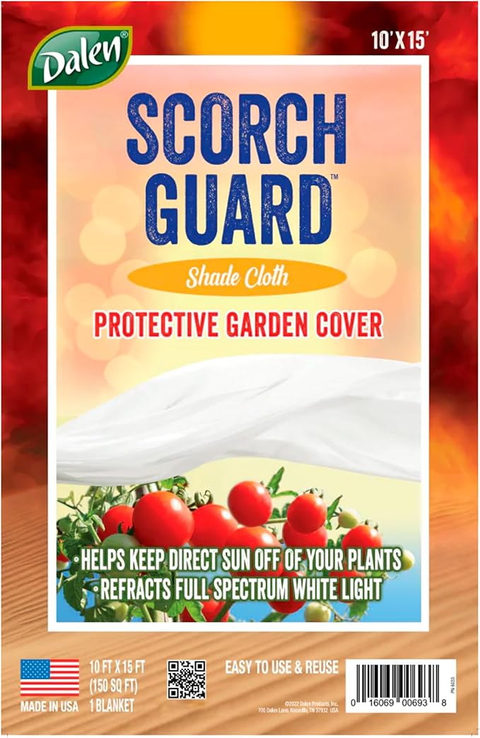 Dalen Scorch Guard - Protect Your Plants from Direct Sunlight - Full Spectrum White Light Refraction Shade Cloth - 10’ x 15’