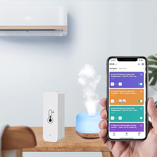 PHOVOLT WiFi Hygrometer Thermometer Sensor for Home, Indoor Outdoor Wireless Temperature Humidity Sensor Monitor with Remote App Notification Alert, Work with Tuya app, for Home Greenhouse (2-Pack)