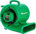 Mounto 1/3hp Air Mover 2000cfm Carpet Dryer Blower Floor Drying Fan - 3-Speed Air Mover w/Dual GFCI Outlet, 25ft Power Cord for Drying, Cooling, Air Circulation (Green)
