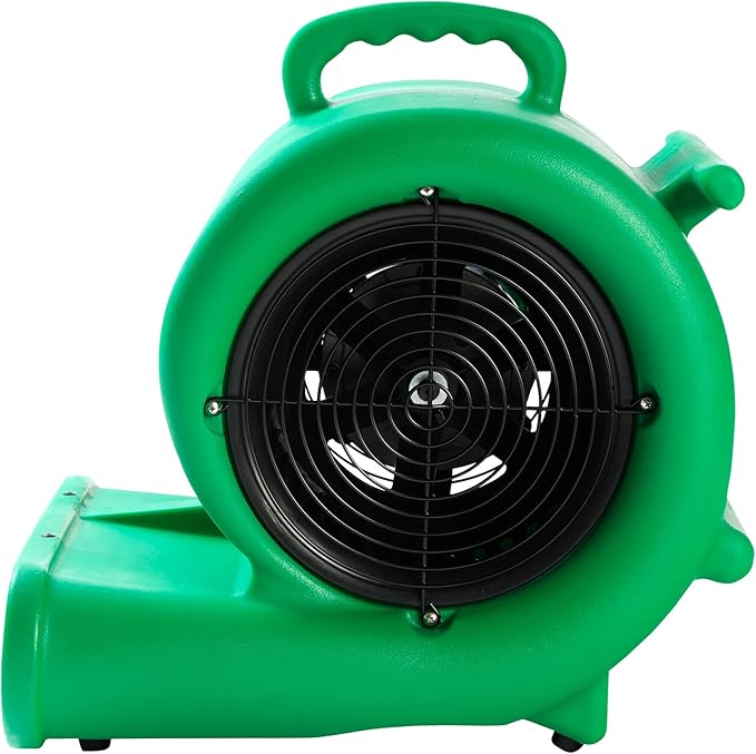 Mounto 1/3hp Air Mover 2000cfm Carpet Dryer Blower Floor Drying Fan - 3-Speed Air Mover w/Dual GFCI Outlet, 25ft Power Cord for Drying, Cooling, Air Circulation (Green)