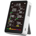 Professional Indoor Air Quality Monitor with AQI Alerts, Portable Real-Time Detector for Home, Car, Plants & Pet (Pearl White)