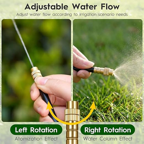 100Ft 360° Adjustable Drip Irrigation System Kit, 1/4 Inch PE Tubing with 20 Bendable Nozzles, Automatic Garden Watering System for Greenhouse, Lawn, Raised Bed, Flower Bed