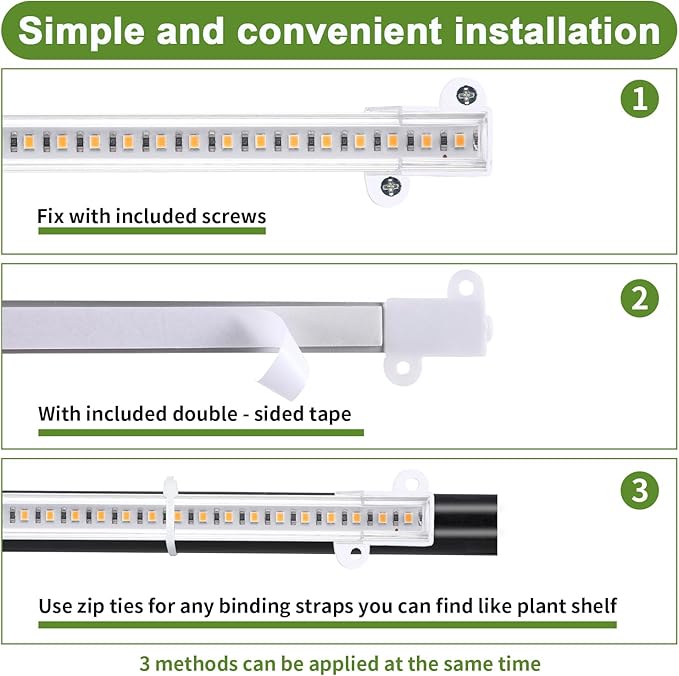 8.6'' LED Grow Light Strips, Full Spectrum 3500K Grow Lights for Indoor Plants, 2 Head with 3/9/12H Timer, 10 Dimmable Levels, Suitable for Seedling, Succulent, Plant Shelf and Greenhouse, 2-Pack