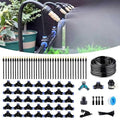 131FT Drip Irrigation Kit, Automatic Garden Watering System with Tool-Free Quick Connectors, 360° Bending Droppers & Copper Misting Nozzles for Greenhouse, Patio, Lawn & Vegetable Garden. (40M)