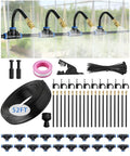 52FT Easy-Snap Garden Irrigation System for Raised Beds & Greenhouses, Upgraded 8mm (5/16") High-Flow PE Tubing with 20 Bendable 360° Copper Nozzles, Quick-Connect Plant Watering Kit