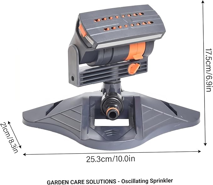 Oscillating Sprinkler, Oscillating Lawn Sprinkler, Automatic Water Sprinklers for Yard with Adjustable Angle & Control, ABS Garden for Lawn & Garden Watering