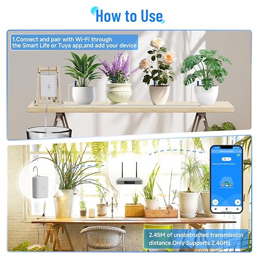 Smart Auto Drip Irrigation Kit for Garden, Automatic Plant Watering Devices for Potted Plants, GreenVation 2.4GHz WiFi Sprinkler Timer Self Watering System for Indoor/Outdoor (10 Zone) (10 Zone)