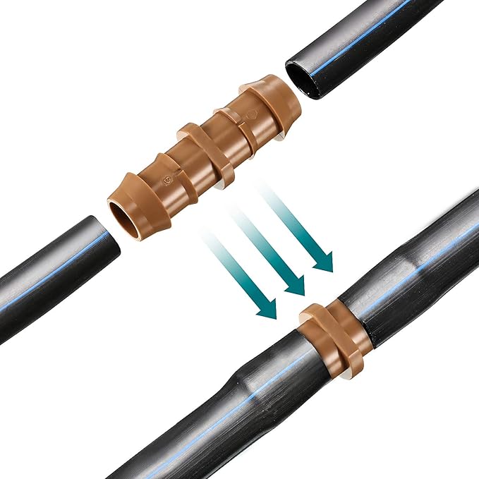Boao 20 Packs 1/2 Inch Drip Irrigation Fittings Connectors Barbed Connector Plastics Drip Irrigation Barbed Hose Connector 17 mm Diameter(Coupling)