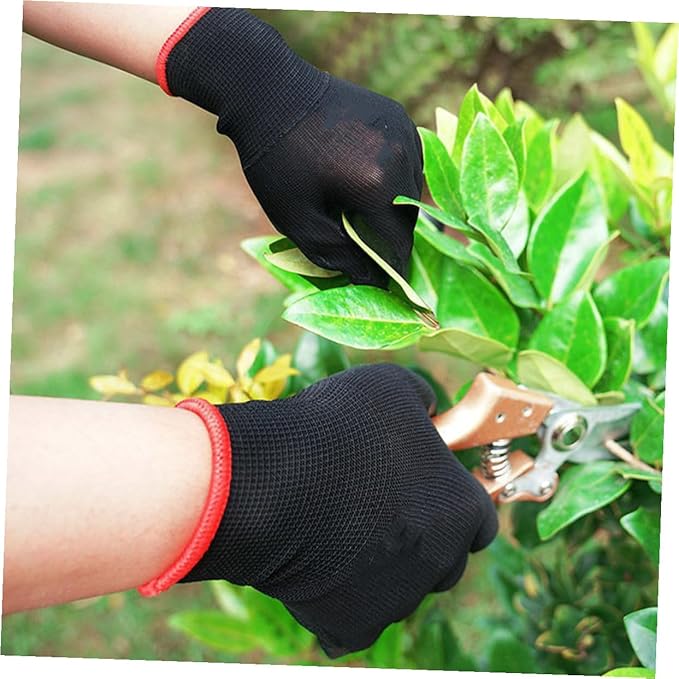 minkissy Puncture-resistant Waterproof Gardening Gloves Black Heavy-duty Yard Work Gloves for Men and Women with Anti-slip Grip and Wear-resistant Material
