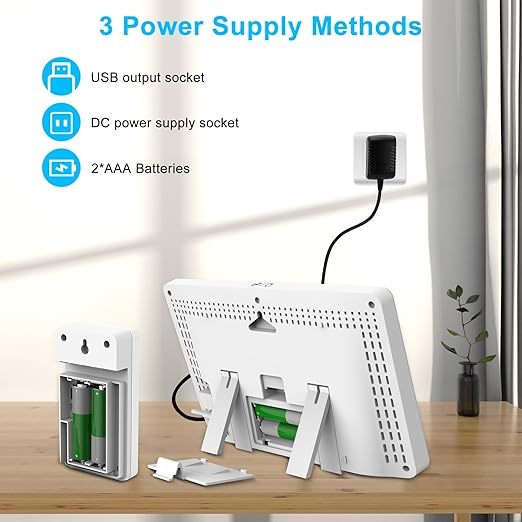 Weather Station Wireless Indoor Outdoor, Thermometer Wireless with Remote Sensor, Home Weather Station, Color Display Digital Weather Forecast, Humidity, Atomic Clock, Air Pressure for Home