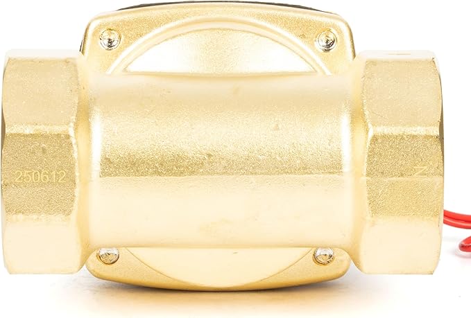 U.S. Solid Smart WiFi Brass Solenoid Valve, 2", 110V AC, Normally Closed, App Remote Control for Water Systems & Automation