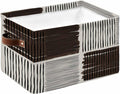 Black Striped Storage Bins Cubes Waterproof Cloth Storage Basket, Farmhouse Stripes Modern Abstract Art Foldable Storage Bags for Shelf Clothes Storages Organizers with Handles 15x11x9.5 in 1PCS