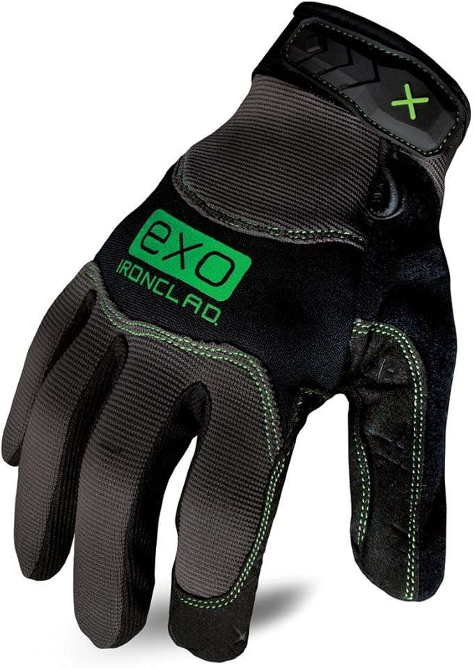 Ironclad EXO Pro Water Resistant; Work Gloves, (1 Pair), EXO2-MWR-05-XL, Black/Grey