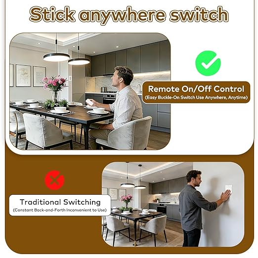 NineLeaf Wireless Remote Control Outlet Plug Kit, 5 Plug-in Light Switches with 2 Wall Remotes, 15A/1500W, No Wiring Needed, 500ft RF Range, Remote Light Switch for Lamps & Household Appliances