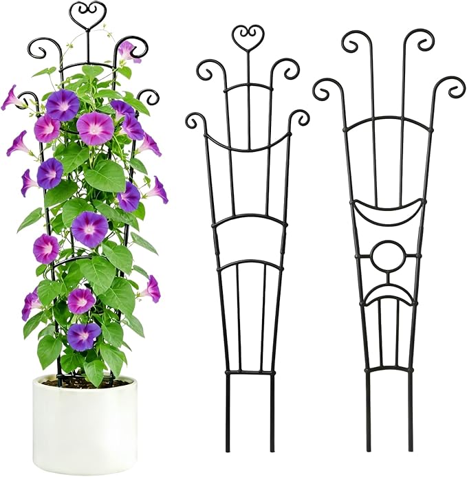 Plant Trellis for Climbing Plants Indoor 2Pcs Small Garden Trellis for Potted Plants Sturdy Metal Houseplant Support 33in Taller Plant Trellis for Monstera pothos lvy Vine