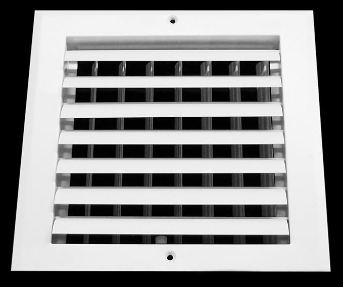 HVAC Premium 6"w X 6"h 1-Way Air Vent Adjustable Aluminum Curved Blades Integral Multi-Shutter Damper HVAC Diffuser [Outer Dimensions: 7.75"W X 7.75"H]