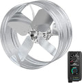iLiving NEW Upgraded 14" Wall Mounted Variable Speed Gable Exhaust Fan with Thermostat and Speed Controller for Greenhouse, Attics, Workshop, 2339 CFM, Coverage 3400 SqFt