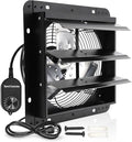 Shutter Exhaust Fan, 12 in Wall Mount Ventilation w/Speed Controller Attic Vent Fan for Chicken Coops, Greenhouse, Gable, Barn, Garage, Shed Ventilator 970 CFM 1700RPM