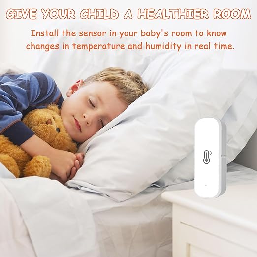 WiFi Hygrometer Thermometer Sensor, Indoor Outdoor Wireless Temperature Humidity Sensor, with Remote Monitor and Alert Compatible with Alexa(2 Pack)