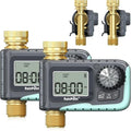 RAINPOINT Sprinkler Timer, 100% Metal Pipe Water Timer for Garden Hose, Programmable Hose Controller for Watering, Sprinkler Controller with Manual Watering/Rain Delay for Outdoor Lawn & Garden (2PCS)