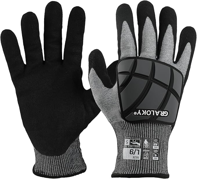 Safety Work Gloves, Level 5 Puncture Resistant, A9 Cut Resistant Gloves, Impact Gloves, Heavy Duty Work Gloves