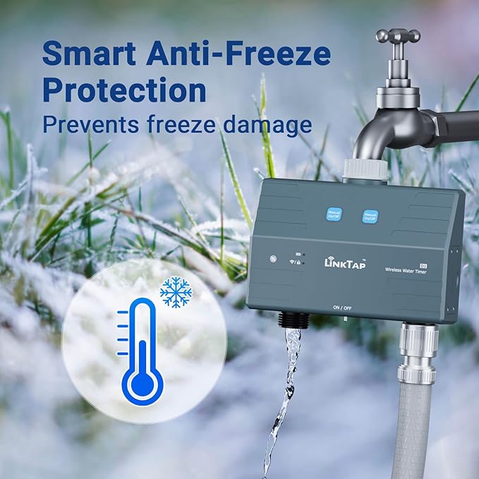 LinkTap D1 Smart Sprinkler Timer | Requires Gateway | 2-Outlet Water Timer for Garden Hose, Wider Range Than WiFi Hose Timers, App & Voice Control, Weather Adaptive, Smart Irrigation System for Yard