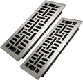 Howeall 4x14 Inches 2 Pack Heavy Duty Walkable Floor Register Easy Adjust Air Supply Lever Floor Vents - Seattle Design - Vent Cover for Home Floor - Satin Nickel