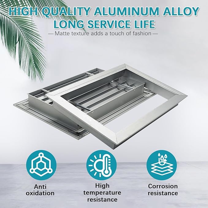 Door Louver Vent Two Sided, Door Vents for Interior Doors, Aluminum Door Air Vent Grille, Metal Louvered Door Vent, Through Door Vent for Bathroom Cabinet (20 * 10in)