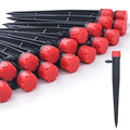 100pcs Drip Irrigation Emitters for 1/4" Drip Irrigation Tubing,Adjustable 360 Degree Water Flow Drippers on 5" Arrow Stake, Garden Irrigation Drippers for (4-7mm) Watering System Kit