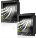 Hon&Guan 2 Pack 16" x 16" Aluminum Gable Vents with Screen for Houses, Louvered Wall Vent for Attic, Shed and Exterior Doors, 14.2" x 14.2" Vent Opening, Black